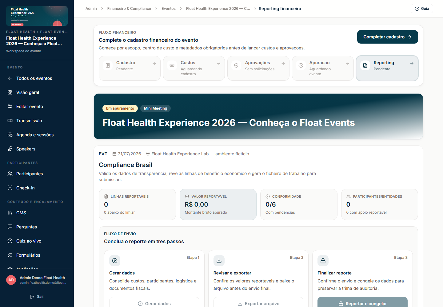 Reporting financeiro e compliance