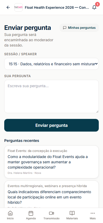 Envio de pergunta pelo webapp médico